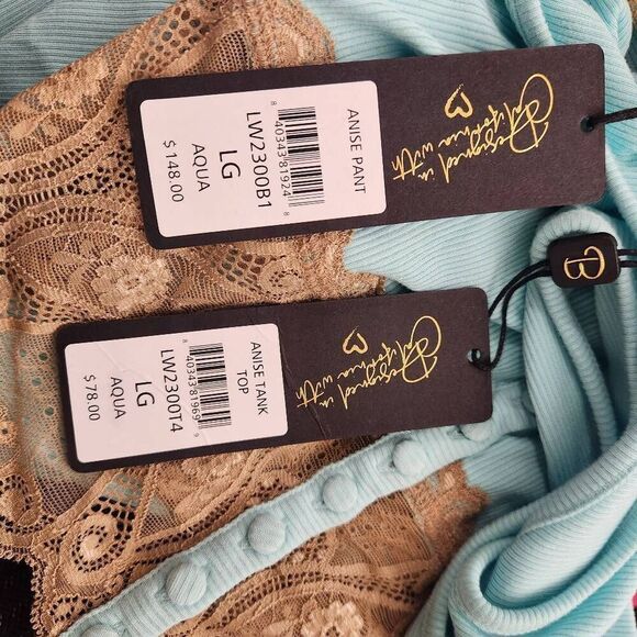 Beach Bunny Set Flare Pants Tank Lace Womens Large Beach Wear Swim Cover - Picture 8 of 8